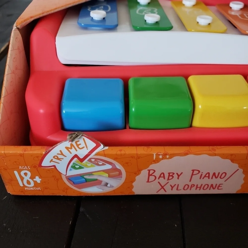 Baby Piano Xylophone Musical Toy NIB Colorful 18+ Month